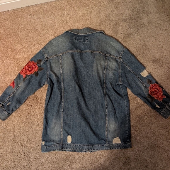 Express Blue Denim Jacket with Red Embroidery - Picture 6 of 6